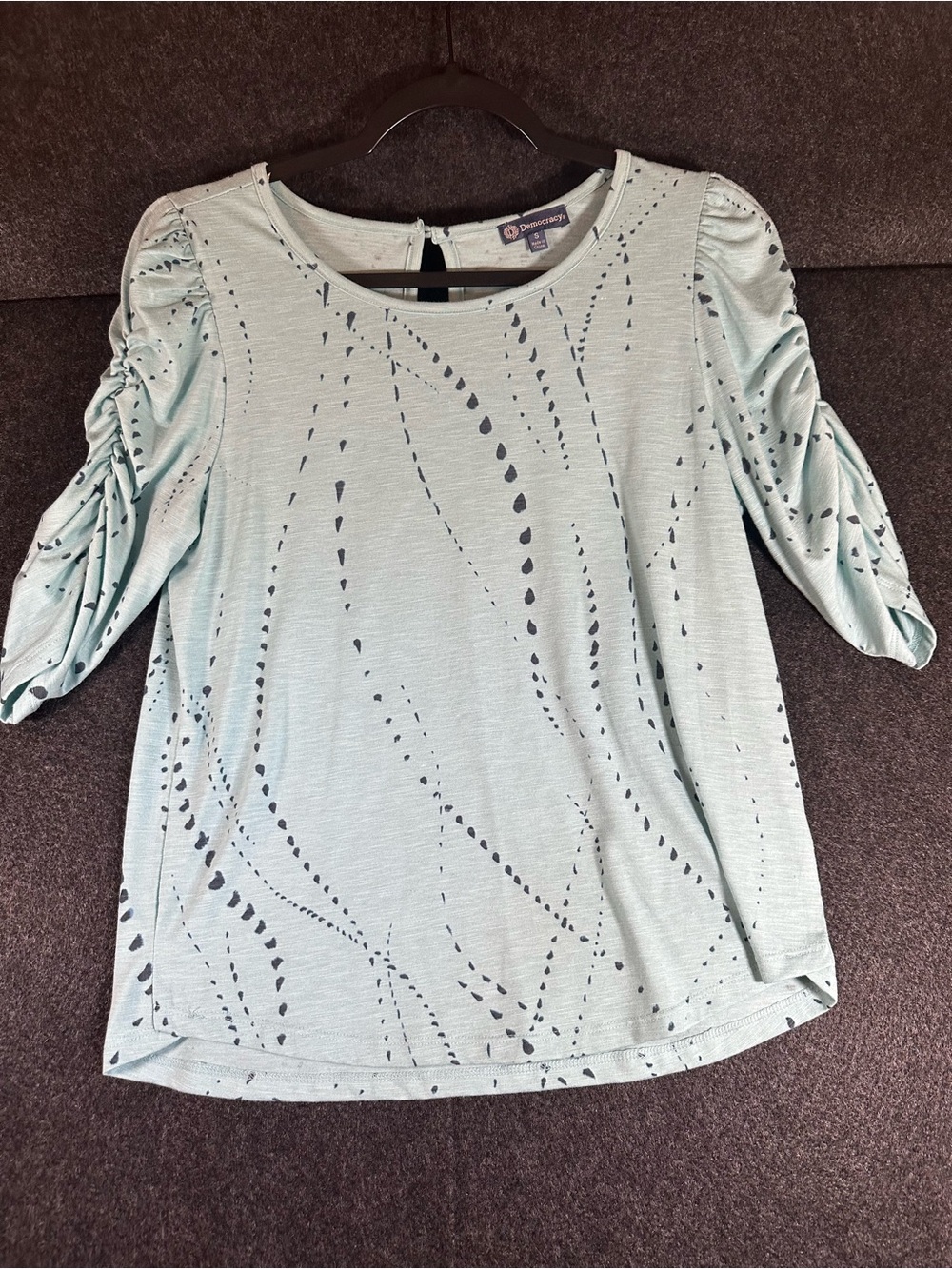 Democracy Women's Raindrop Print Blouse Shirt Size Small
